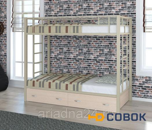 Фото Двухъярусная кровать с высокими бортами ЧСМФ Валенсия Твист с ящиками