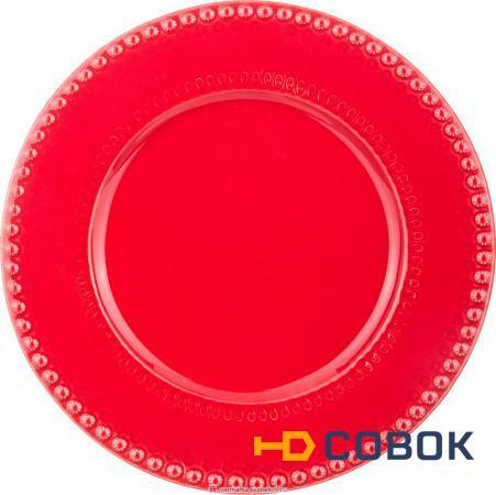 Фото Тарелка фантазия красная диаметр 34 см без упаковки
