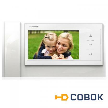 Фото Commax CDV-70K белый XL цветной видеодомофон с трубкой на 4 камеры
