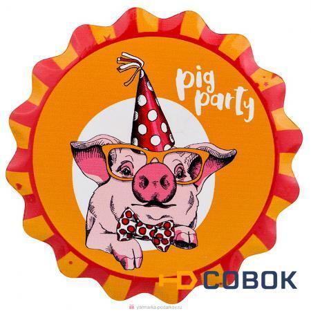 Фото Подставка под горячее с пробковой основой pig party диаметр 11 см