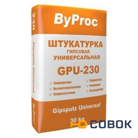 Фото Штукатурка ByProc GPU-230 универсальная гипсовая 30 кг