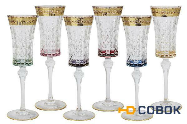 Фото Набор: 6 бокалов для шампанского Цветная Флоренция - SM3173_678-AL Same