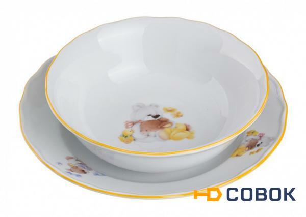 Фото Набор посуды "игрушки":тарелка+миска диаметр=17/14 см. Cesky Porcelan (606-673)