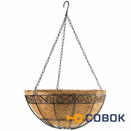 Фото Подвесное кашпо с орнаментом 30 см с кокосовой корзиной PALISAD 69004