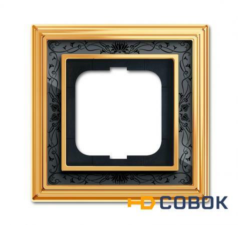Фото Династия Рамка 1 пост латунь полированная черная роспись; 1754-0-4575 (1721-833-500)