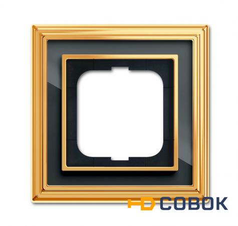 Фото Династия Рамка 1 пост латунь полированная черное стекло; 1754-0-4565 (1721-835-500)