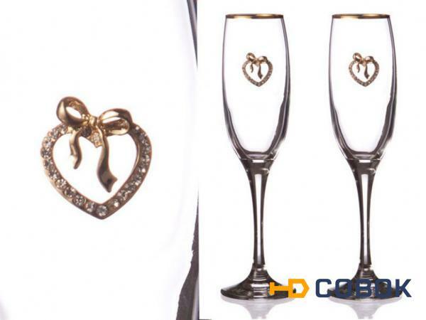 Фото Набор бокалов для шампанского из 2 шт. с золотой каймой 170 мл. (802-510-10)