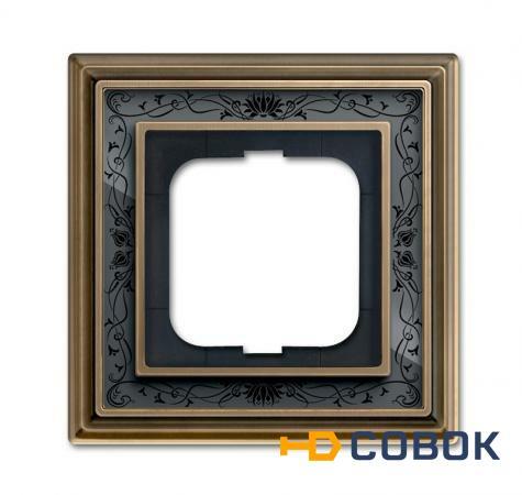 Фото Династия Рамка 1 пост латунь античная черная роспись; 1754-0-4595 (1721-843-500)