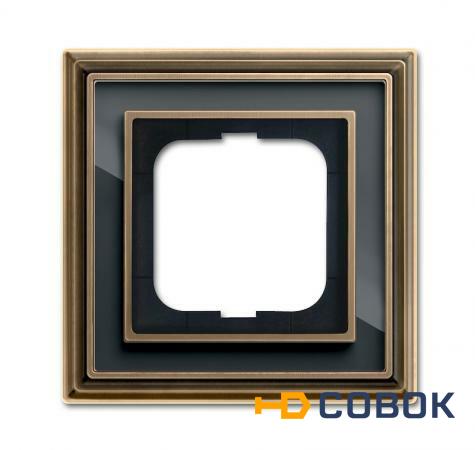 Фото Династия Рамка 1 пост латунь античная черное стекло; 1754-0-4585 (1721-845-500)
