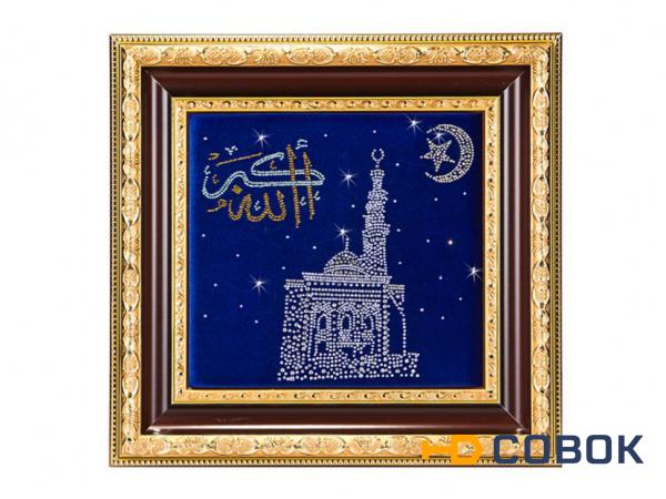 Фото Картина на бархате со стразами "мечеть" 45х43см (562-102-22)