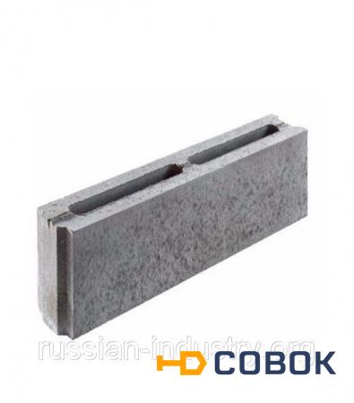 Фото Камень перегородочный бетонный пустотелый 80х188х490 мм серый арт. СКЦ 2Р-15 ПГ