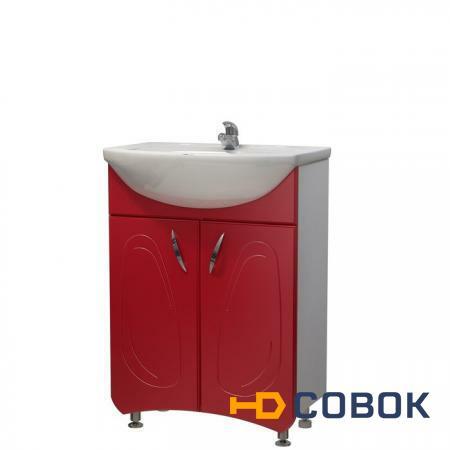Фото Тумбы под умывальник напольные PRORAB Тумба п/умыв. Палермо 60 (Уют 60) красный