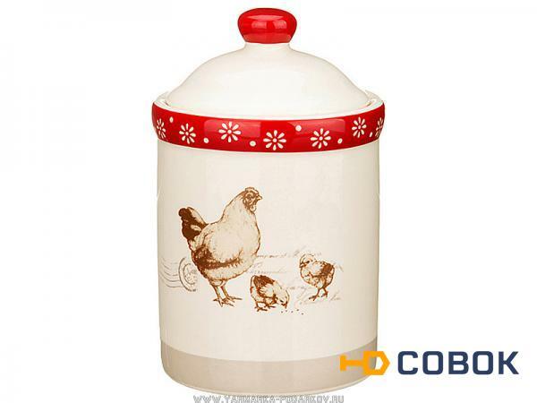 Фото Банка для сыпучих продуктов куриное царство 10х16х10 см