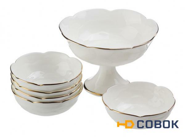 Фото Набор для варенья "blanco" 7 пр.высота=10 см.диаметр=10/13,5 см. Porcelain Manufacturing (264-447)