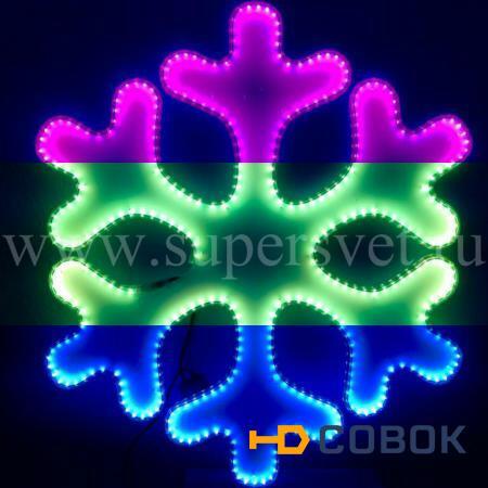 Фото Светодиодный мотив 2D "Снежинка" из ленты SMD и оргстекла LED-LT-SNOW-80CM-220V-RGB (RGB)