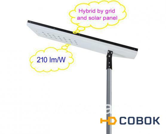 Фото Уличный светодиодный светильник на солнечных батареях 15W. Серия "Hybrid AC/DC street light"​.