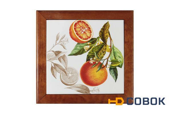 Фото Подставка под горячее из дерева с керамикой Апельсины - LCS879-AR-AL LCS