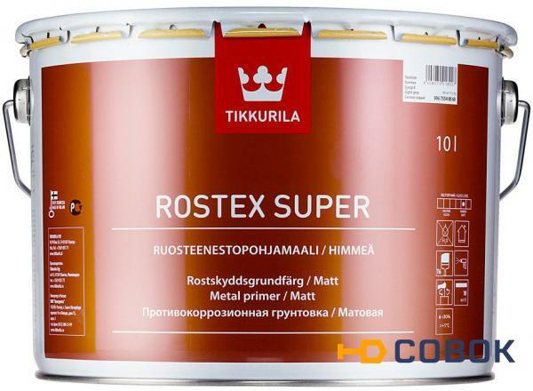 Фото Грунтовка "Rostex Super" (Ростекс Супер) противокоррозионная "Tikkurila" (10 л