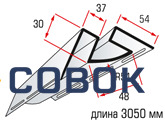 Фото Сайдинг и комплектующие PRORAB Планка д/сайд. внутрен. угол серо-голуб. 3,05м