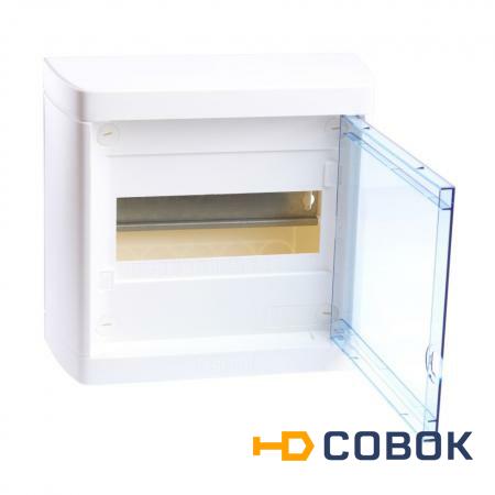 Фото Накладной распределительный щит Nedbox - с прозрачной дверью - 1 рейка х 8 модулей