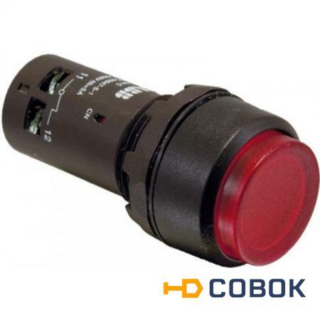 Фото Кнопка с подсветкой CP4-12R-01 красная 110-130В AC/DC с выступающей клавишей с фиксацией 1НЗ; 1SFA619103R1241