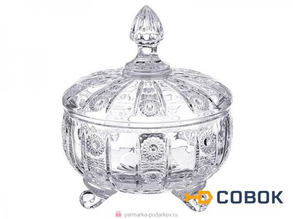 Фото Конфетница с крышкой muza crystal диаметр 12 см