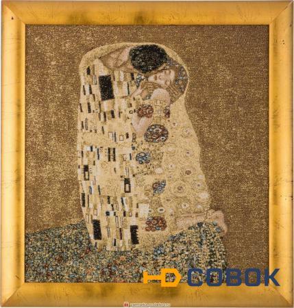 Фото Гобеленовая картина г.климт.поцелуй 52х52см,