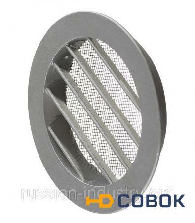 Фото Вентиляционная решетка наружная круглая алюминиевая d125 мм c фланцем d100 мм