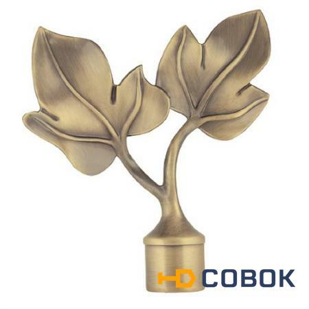 Фото Карнизы для штор наборные PRORAB Наконечник d16 Лист антик-золото