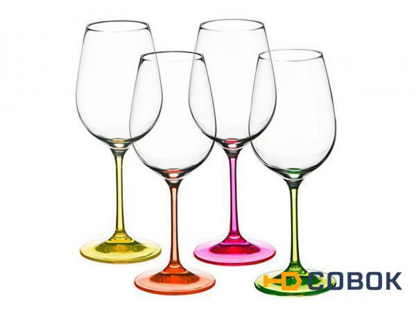 Фото Набор бокалов для вина из 4 шт. "neon" 350 мл. высота=22 см. Crystalex Cz (674-295)