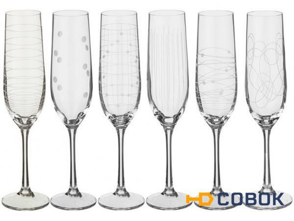 Фото Набор бокалов для шампанского "elements"190 мл. Crystalex Cz (674-519)