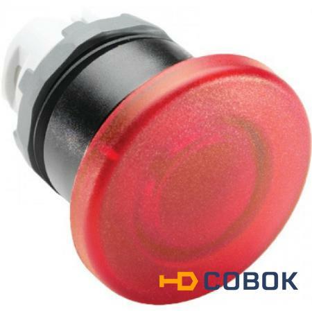 Фото Кнопка MPM1-11R красная (только корпус) Гриб без фиксации с подсветкой 40мм; 1SFA611124R1101