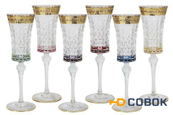 Фото Набор: 6 бокалов для шампанского Цветная Флоренция Same ( SM3173_678-AL )