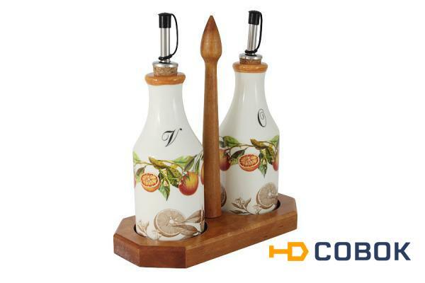 Фото Набор из 2-х бутылок для масла и уксуса на подставке Апельсины LCS ( LCS872L-AR-AL )