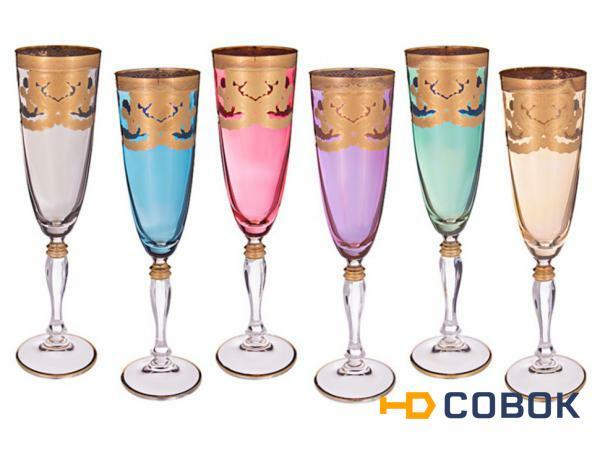 Фото Набор бокалов для шампанского из 6 шт.200 мл.высота=24 см. Art Decor (326-013)