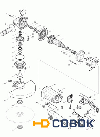 Фото Кнопка фиксатор шпинделя MAKITA GA9010C