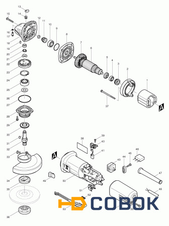 Фото Кнопка фиксатор шпинделя MAKITA 9558NB