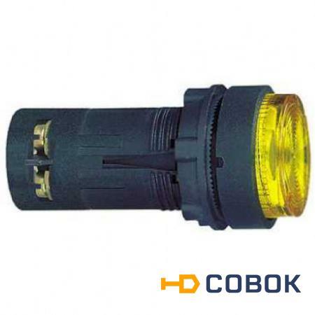 Фото Кнопка 22мм 24в желтая с подсветкой с возвратом Schneider Electric XB7EW35B1P