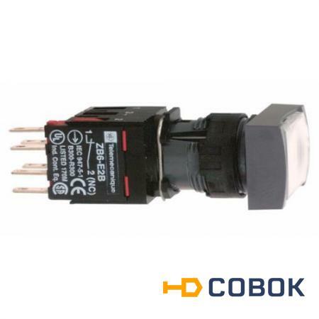 Фото Кнопка 16мм 12-24в белая с возвратом Schneider Electric XB6DW1B1B