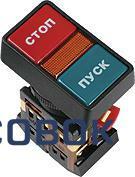 Фото Кнопочный выключатель в сборе TDM 2 управляющих элемента красный + зеленый с подсветкой