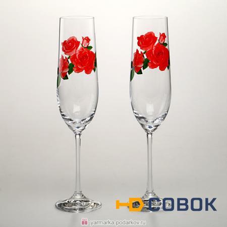 Фото Набор бокалов для шампанского из 2 шт розы 190 мл
