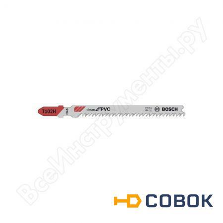 Фото Пилки CleanPVC (100 мм; тип T102H; 3 шт.) для лобзика Bosch 2608667445