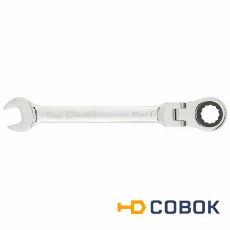 Фото Ключ комбинированный трещоточный 14мм CrV шарнирный зерк.хром PROFESSIONAL MATRIX 14866