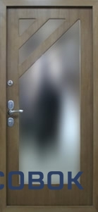 Фото Стальные двери с зеркалом