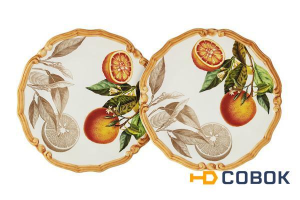 Фото Набор из 2-х десертных тарелок Апельсины LCS ( LCS053_2_PF-AR-AL )