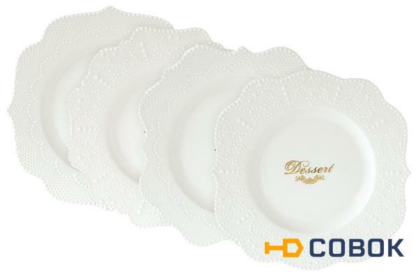 Фото Набор из 4-х десертных тарелок Белое кружево - R2S1268_MADE-AL R2S