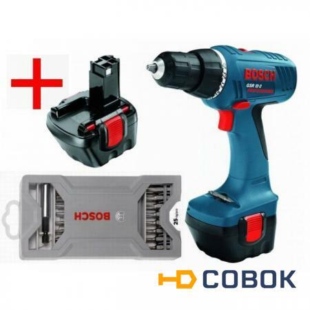 Фото Шуруповерт аккумуляторный Bosch GSR 12-2V BD +набор бит