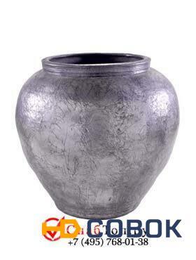 Фото Кашпо из композитной керамики Alegria carabao (cavaleiro bowl) old silver 6ALECBOS10