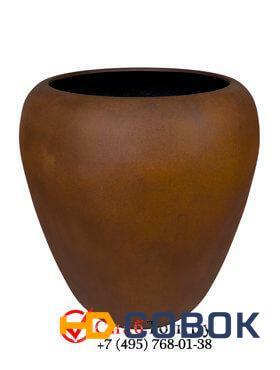 Фото Кашпо из композитной керамики Alegria egg without rim m rusted iron 6ALEEGRI10