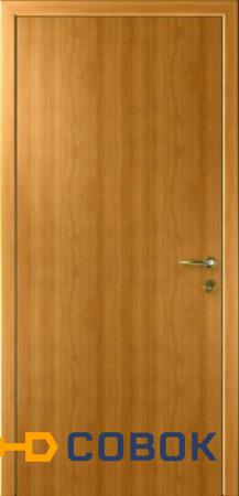 Фото Дверь влагостойкая композитная гладкая "Капель (Kapelli)" (орех миланский) с телескопической коробкой